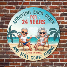 Load image into Gallery viewer, Personalized Beach Couple Metal Sign Custom Name Gift
