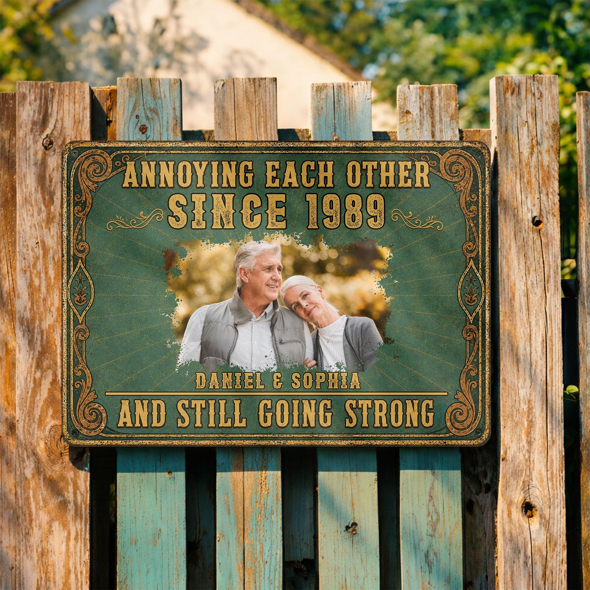 Personalized Metal Sign Custom Couple Photo Special Year Gift