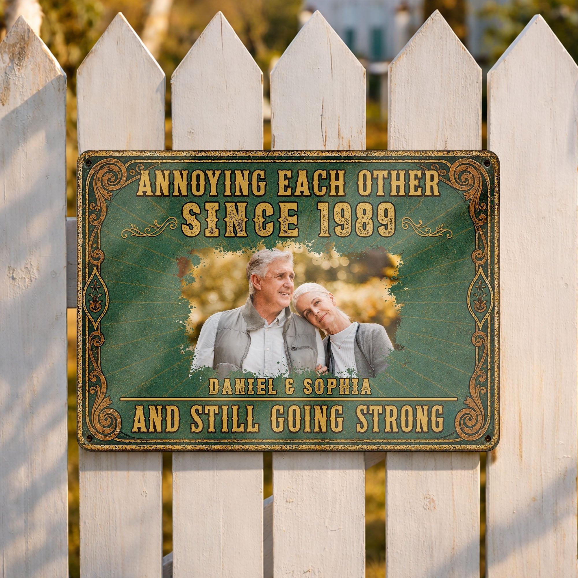 Personalized Metal Sign Custom Couple Photo Special Year Gift