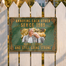 Load image into Gallery viewer, Personalized Metal Sign Custom Couple Photo Special Year Gift
