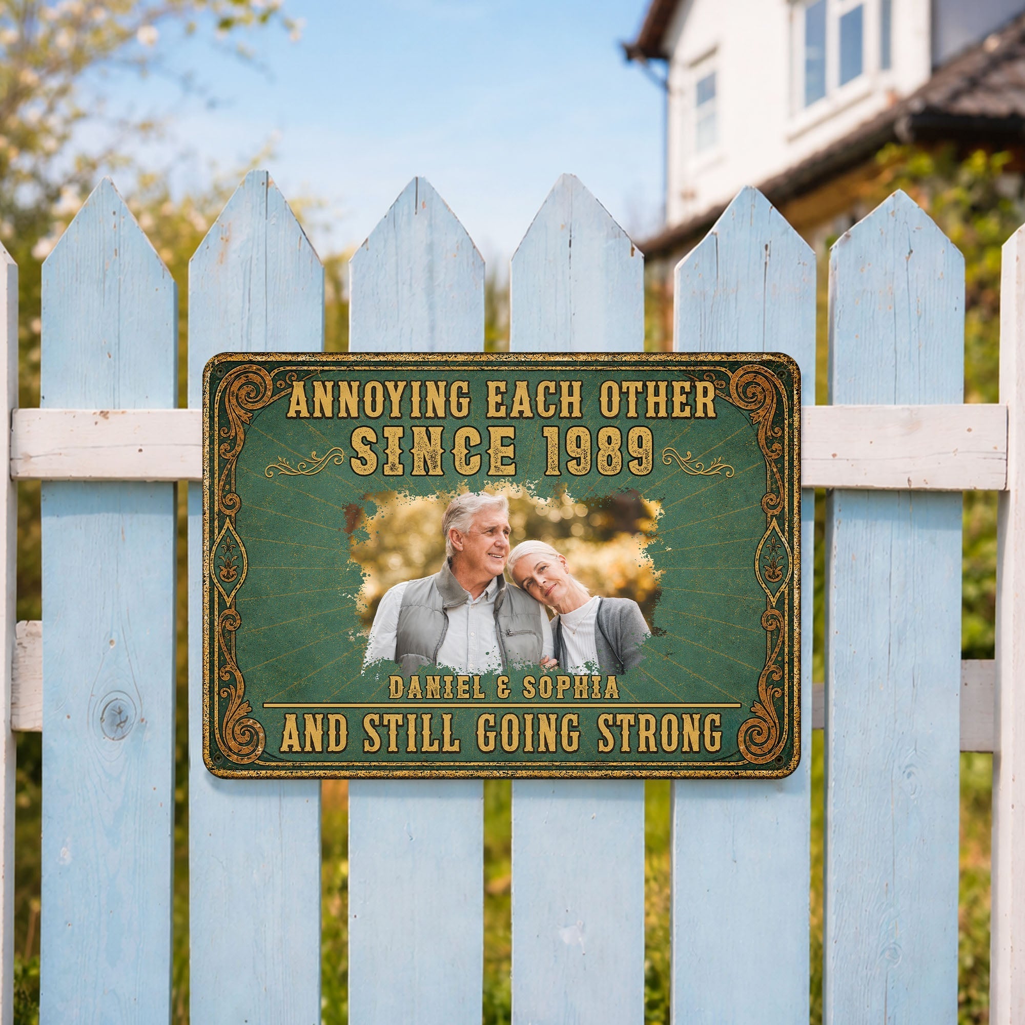 Personalized Metal Sign Custom Couple Photo Special Year Gift