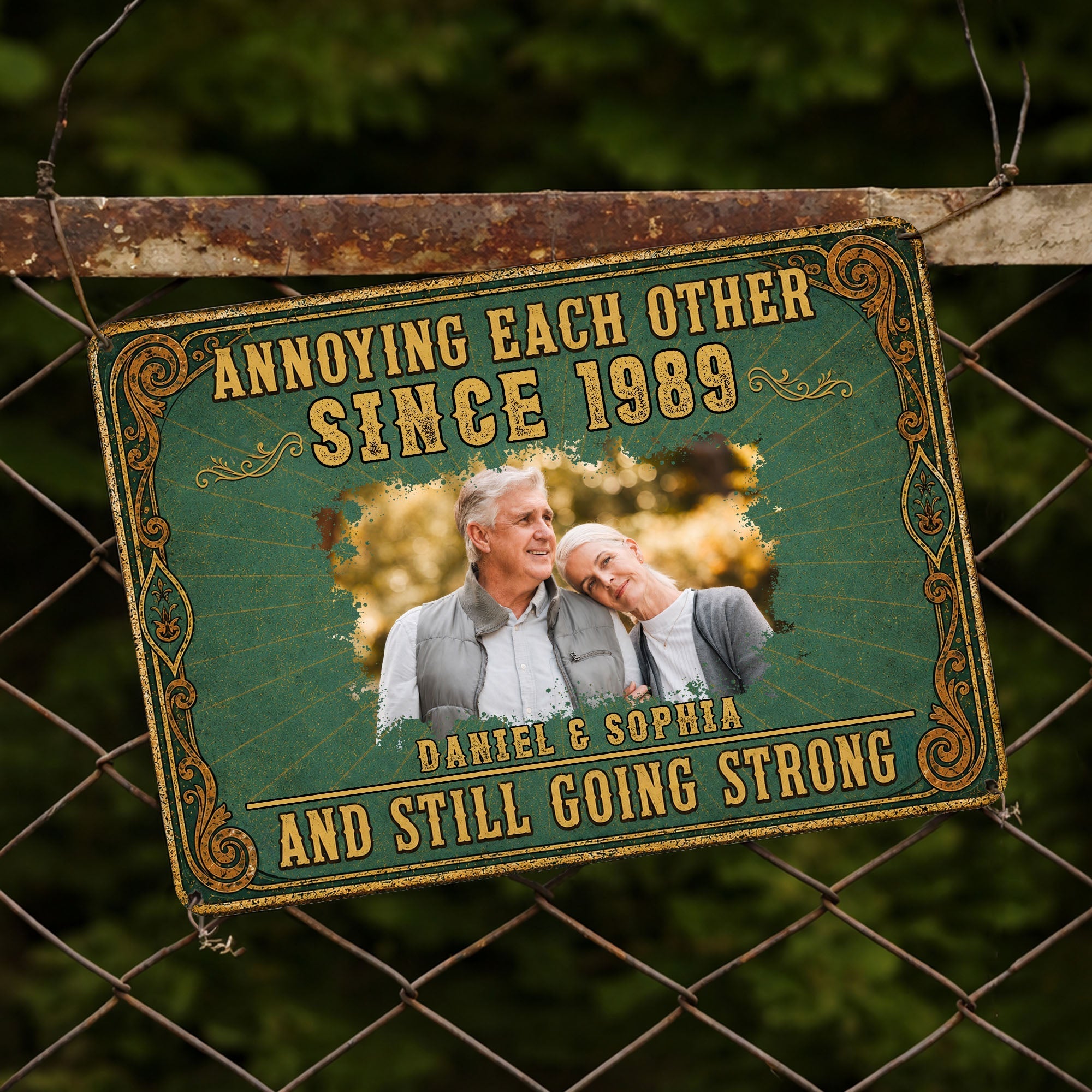 Personalized Metal Sign Custom Couple Photo Special Year Gift