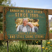 Load image into Gallery viewer, Personalized Metal Sign Custom Couple Photo Special Year Gift
