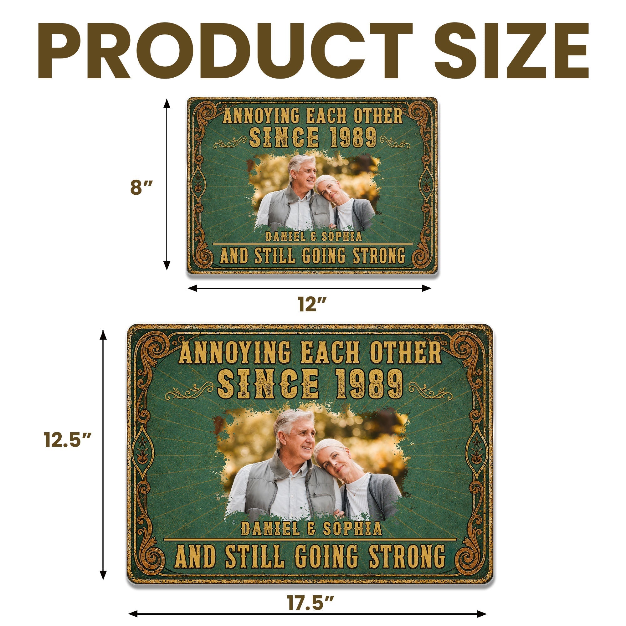 Personalized Metal Sign Custom Couple Photo Special Year Gift