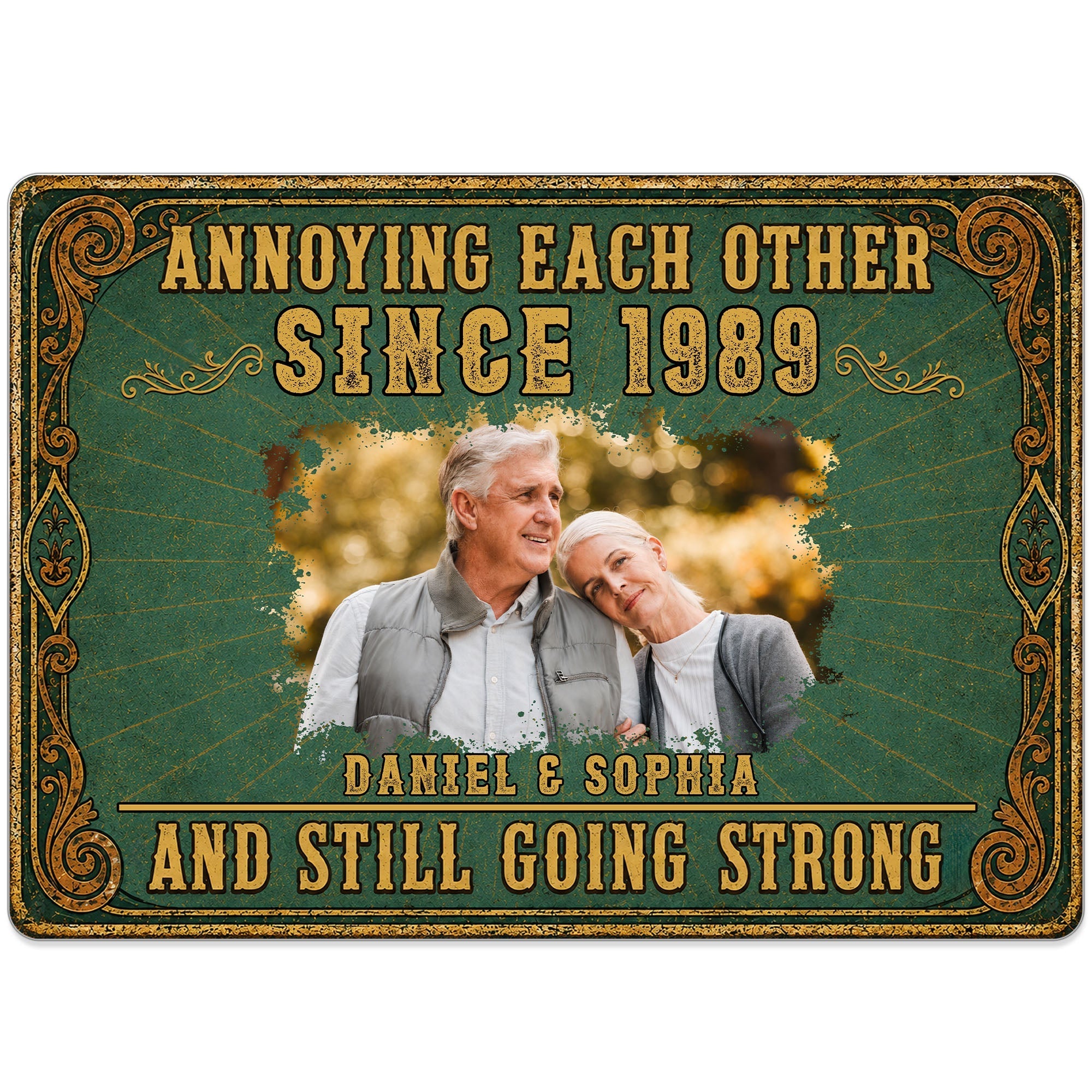 Personalized Metal Sign Custom Couple Photo Special Year Gift