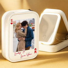 Load image into Gallery viewer, Personalized LED Mirror Jewelry Box Custom Name Gift for Couples
