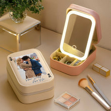 Load image into Gallery viewer, Personalized LED Mirror Jewelry Box Custom Name Gift for Couples
