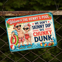 Load image into Gallery viewer, Personalized Metal Sign Welcome to Our Pool Custom Name Gift for Couple

