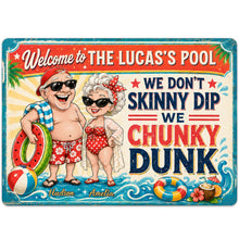 Load image into Gallery viewer, Personalized Metal Sign Welcome to Our Pool Custom Name Gift for Couple
