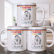 Load image into Gallery viewer, Personalized Retro Stripes Coffee Mug Custom Couple Gift

