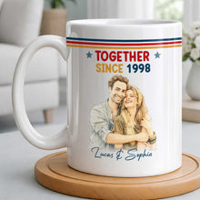 Load image into Gallery viewer, Personalized Retro Couple Portrait Coffee Mug Custom Art Gift
