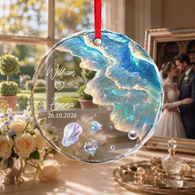 Load image into Gallery viewer, Personalized Glass Circle Ornament Customized Couple Gift for Anniversary
