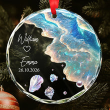 Load image into Gallery viewer, Personalized Glass Circle Ornament Customized Couple Gift for Anniversary

