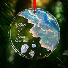 Load image into Gallery viewer, Personalized Glass Circle Ornament Customized Couple Gift for Anniversary
