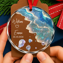 Load image into Gallery viewer, Personalized Glass Circle Ornament Customized Couple Gift for Anniversary
