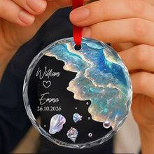 Load image into Gallery viewer, Personalized Glass Circle Ornament Customized Couple Gift for Anniversary

