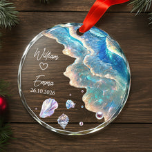 Load image into Gallery viewer, Personalized Glass Circle Ornament Customized Couple Gift for Anniversary
