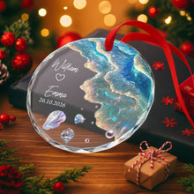 Load image into Gallery viewer, Personalized Glass Circle Ornament Customized Couple Gift for Anniversary
