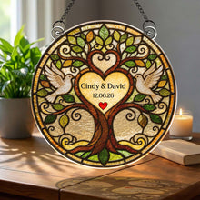 Load image into Gallery viewer, Personalized Tree of Life Suncatcher Custom Name Gift for Couple
