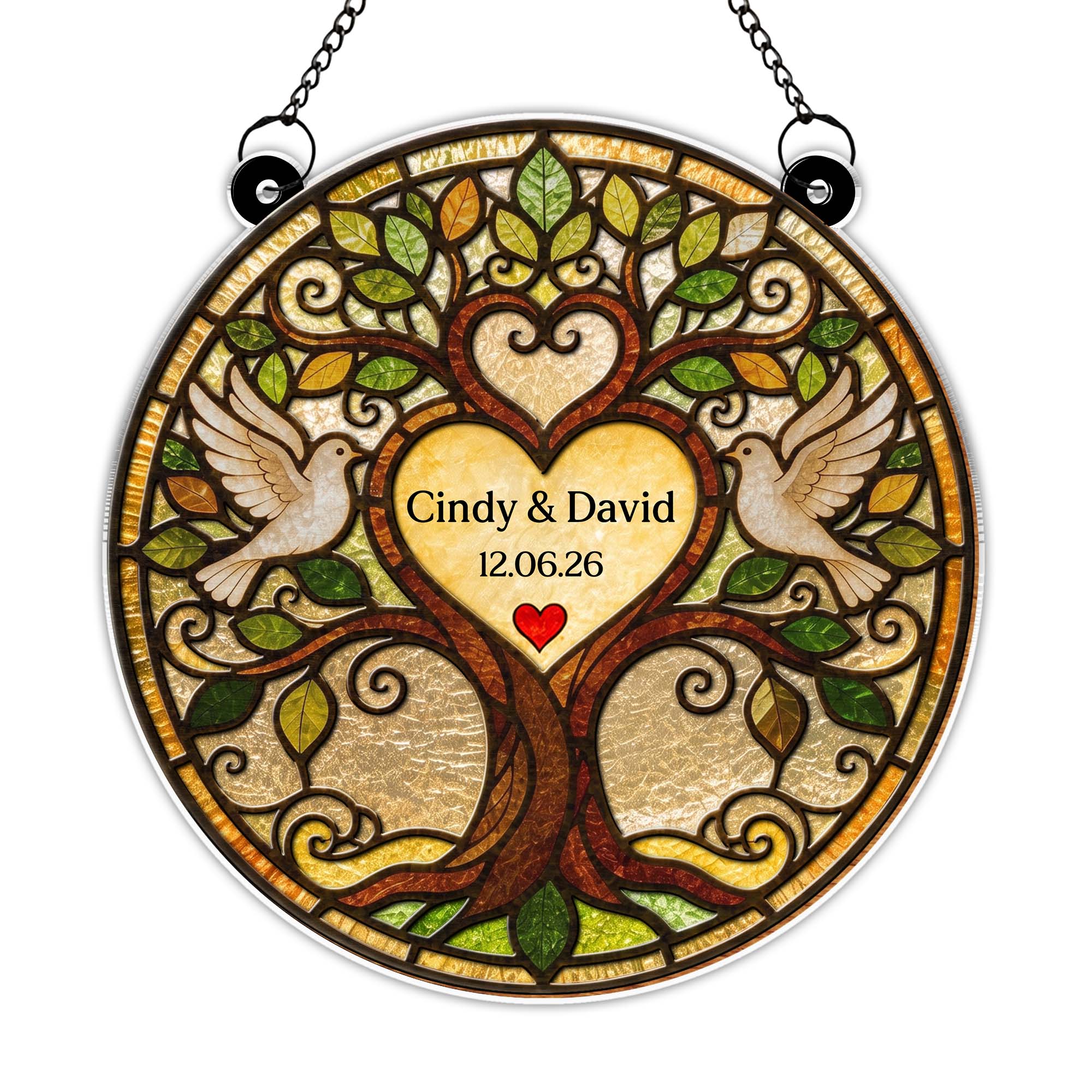 Personalized Tree of Life Suncatcher Custom Name Gift for Couple