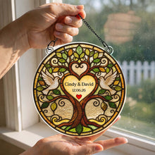 Load image into Gallery viewer, Personalized Tree of Life Suncatcher Custom Name Gift for Couple
