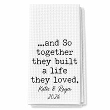Load image into Gallery viewer, Personalized Kitchen Towel with Custom Names Couples Gift
