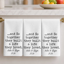 Load image into Gallery viewer, Personalized Kitchen Towel with Custom Names Couples Gift
