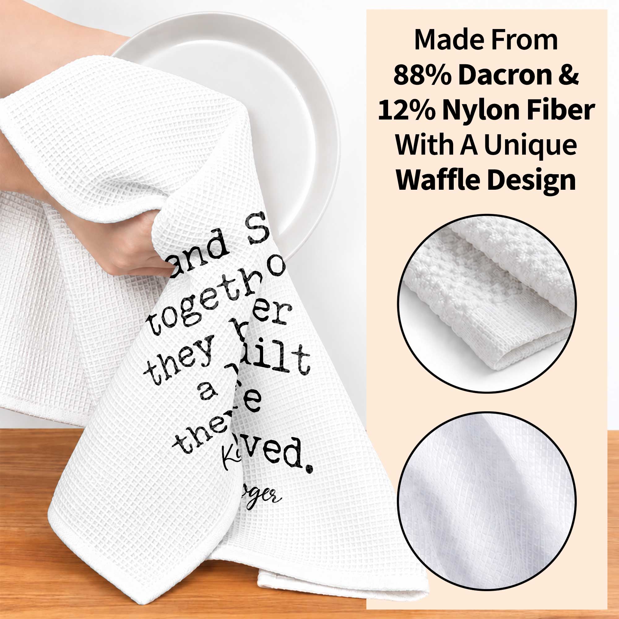 Personalized Kitchen Towel with Custom Names Couples Gift