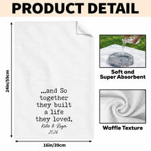 Load image into Gallery viewer, Personalized Kitchen Towel with Custom Names Couples Gift
