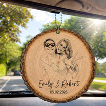 Load image into Gallery viewer, Personalized Photo Upload Wood Slice Ornament Custom Couple Gift
