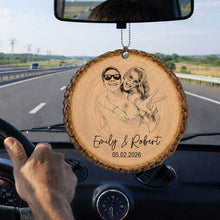 Load image into Gallery viewer, Personalized Photo Upload Wood Slice Ornament Custom Couple Gift
