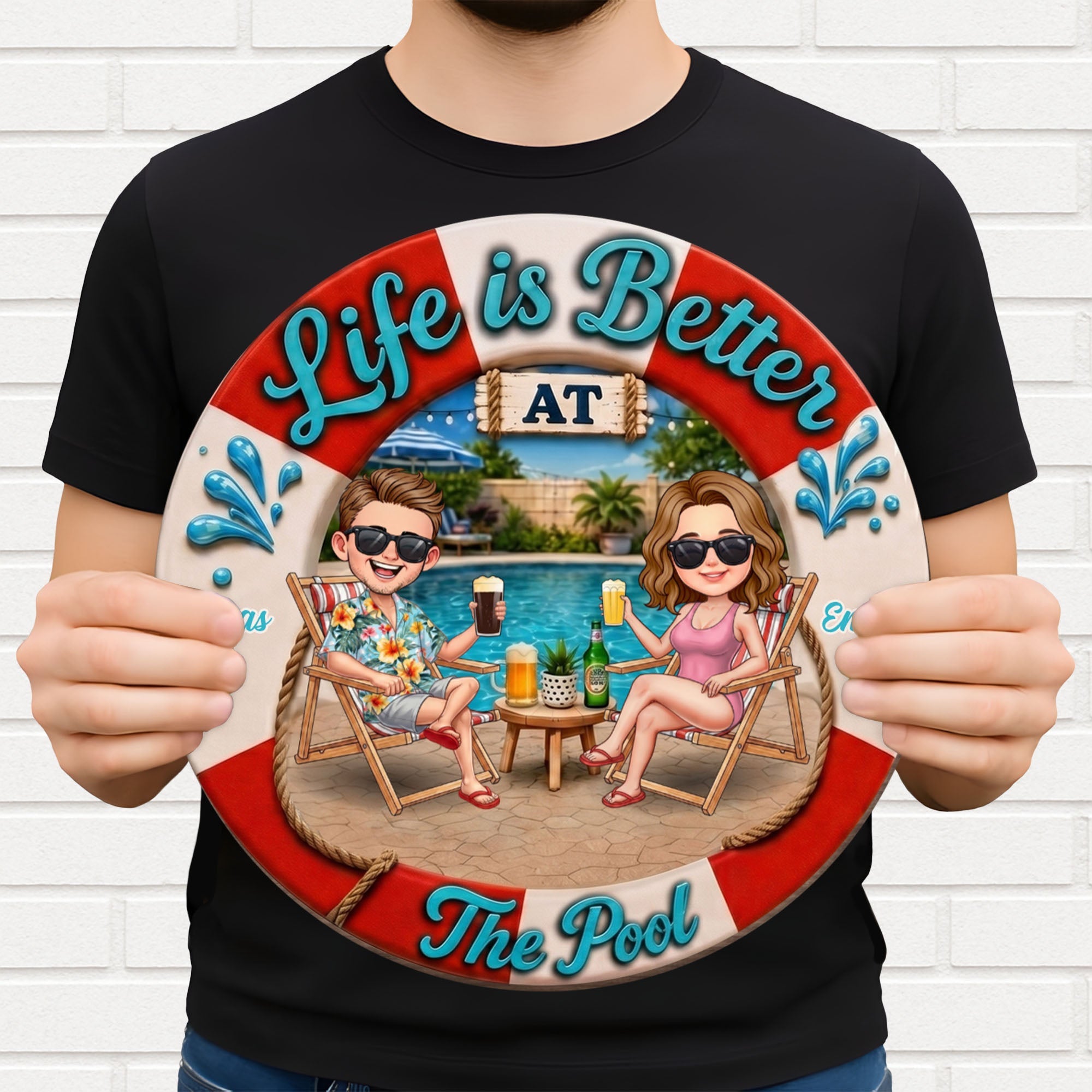 Personalized Custom Shaped Wood Sign for Couples Beach Decor