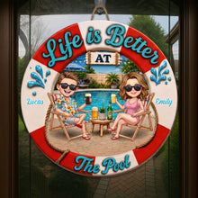 Load image into Gallery viewer, Personalized Custom Shaped Wood Sign for Couples Beach Decor
