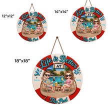 Load image into Gallery viewer, Personalized Custom Shaped Wood Sign for Couples Beach Decor
