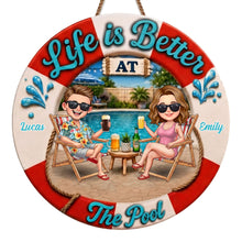 Load image into Gallery viewer, Personalized Custom Shaped Wood Sign for Couples Beach Decor
