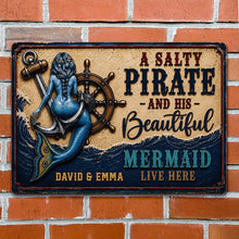 Load image into Gallery viewer, Personalized Nautical Metal Sign for Couples Beach House Decor
