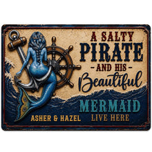 Load image into Gallery viewer, Personalized Nautical Metal Sign for Couples Beach House Decor
