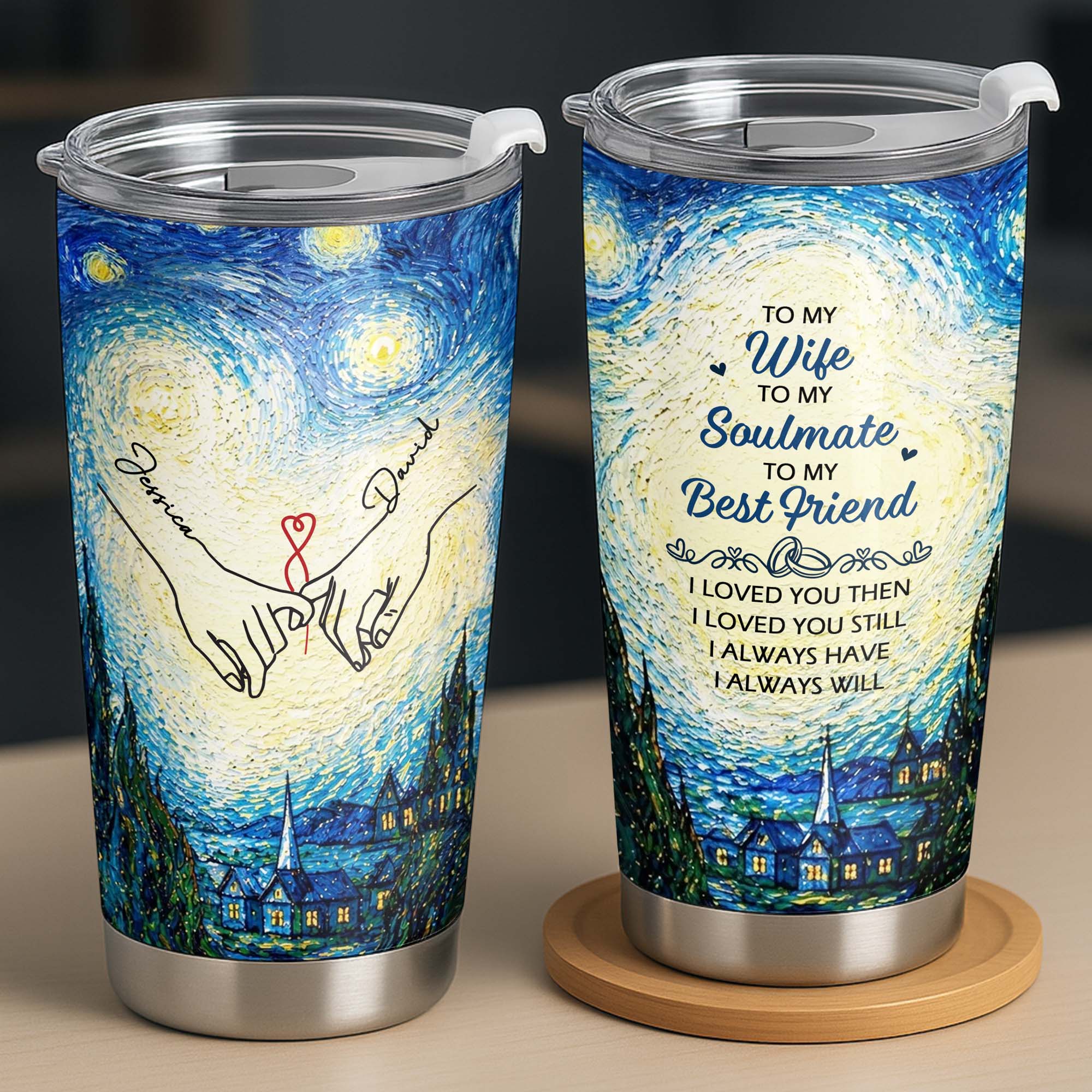 Personalized Stainless Steel Tumbler Custom Name Gift for Wife