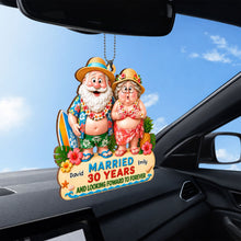 Load image into Gallery viewer, Personalized Tropical Beach Wood Ornament Custom Couple Gift for Anniversary
