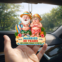 Load image into Gallery viewer, Personalized Tropical Beach Wood Ornament Custom Couple Gift for Anniversary
