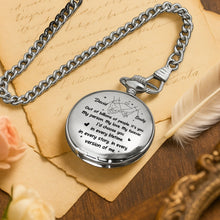Load image into Gallery viewer, Personalized Silver Plated Pocket Watch Unique Couple Gift

