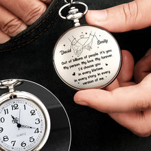 Load image into Gallery viewer, Personalized Silver Plated Pocket Watch Unique Couple Gift
