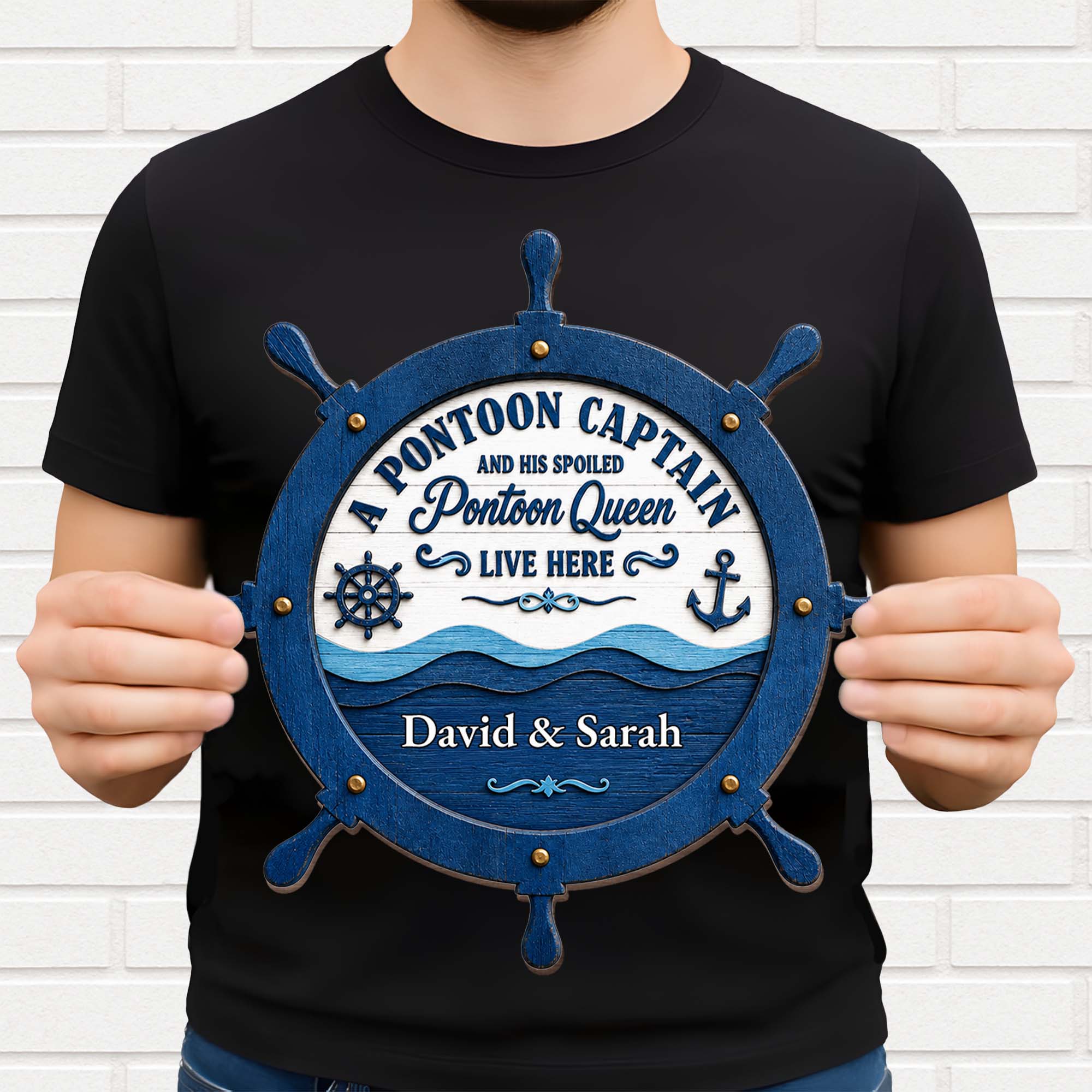 Personalized Nautical Wood Sign Custom Name for Couples Gift