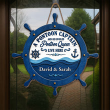 Load image into Gallery viewer, Personalized Nautical Wood Sign Custom Name for Couples Gift
