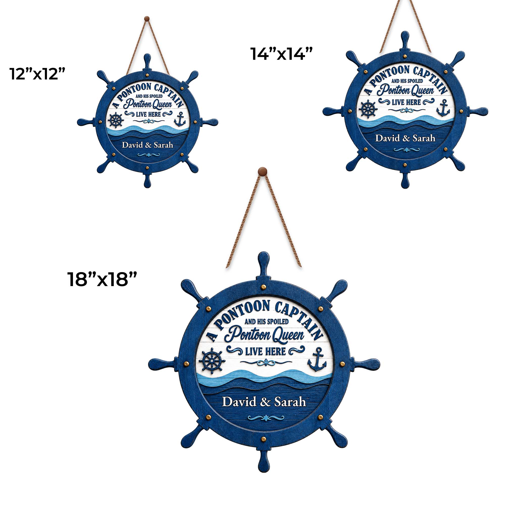 Personalized Nautical Wood Sign Custom Name for Couples Gift