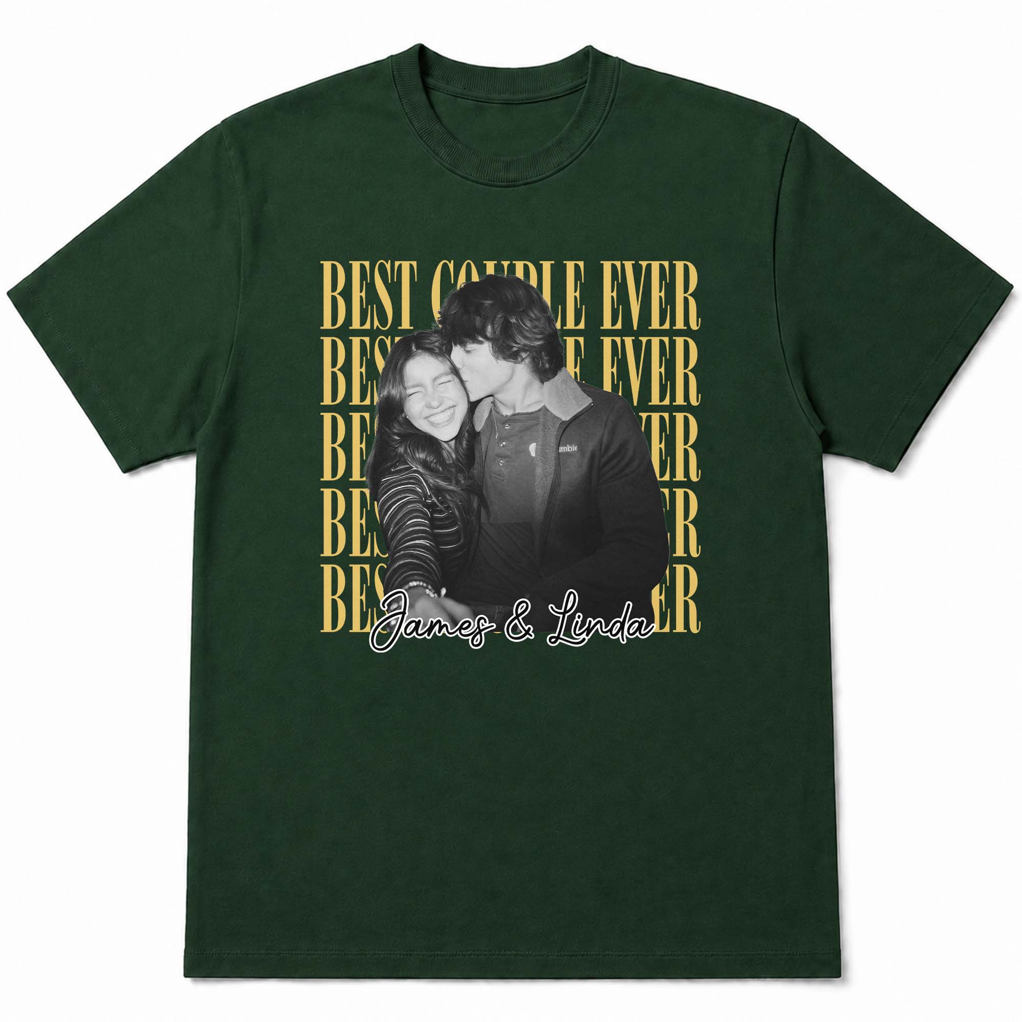 Personalized Couple Photo Upload Shirt Custom Names Gift