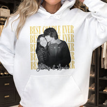 Load image into Gallery viewer, Personalized Couple Photo T-shirt &amp; Hoodie Custom Name Gift
