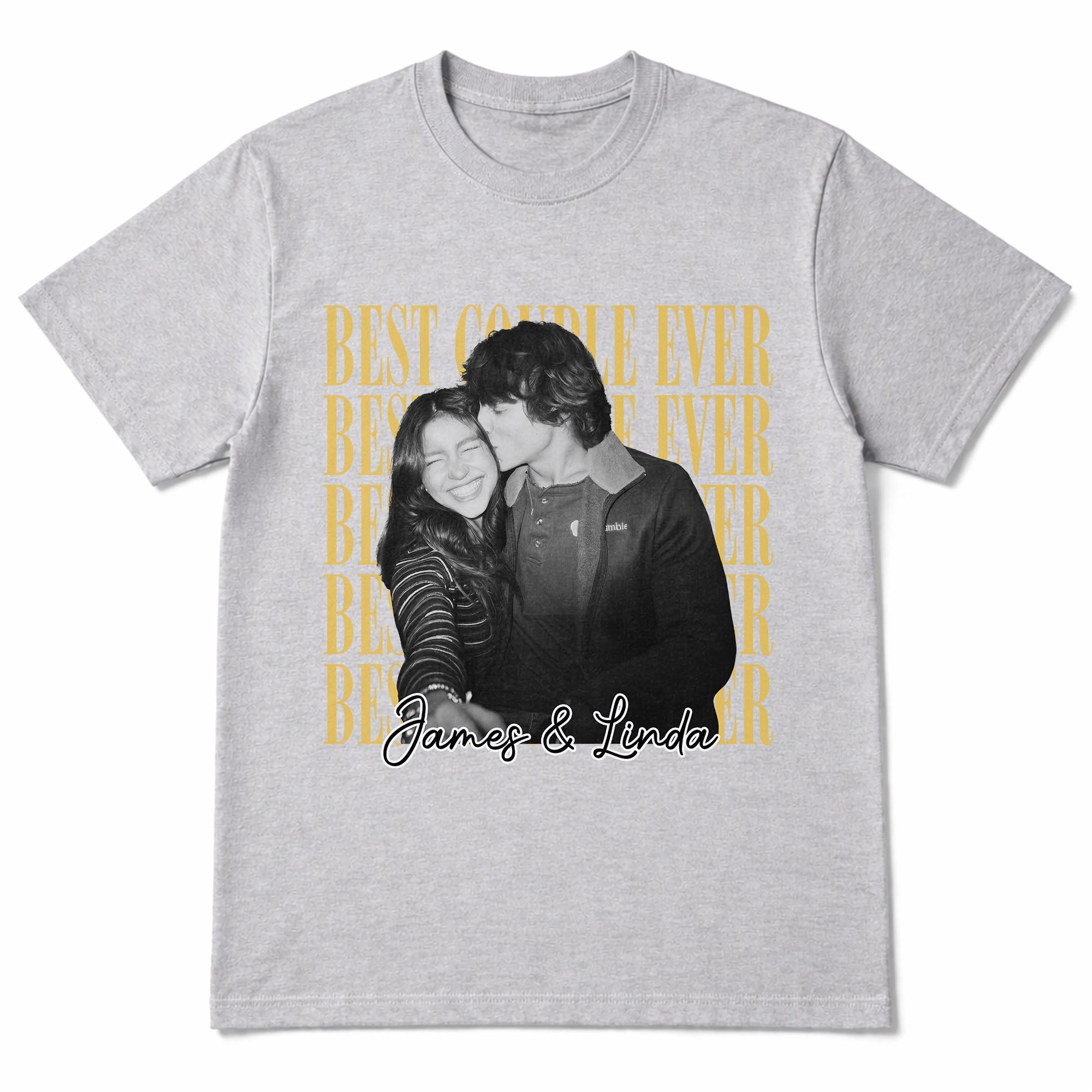 Personalized Couple Photo T-shirt & Hoodie Custom Name Gift