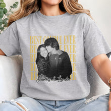Load image into Gallery viewer, Personalized Couple Photo T-shirt &amp; Hoodie Custom Name Gift
