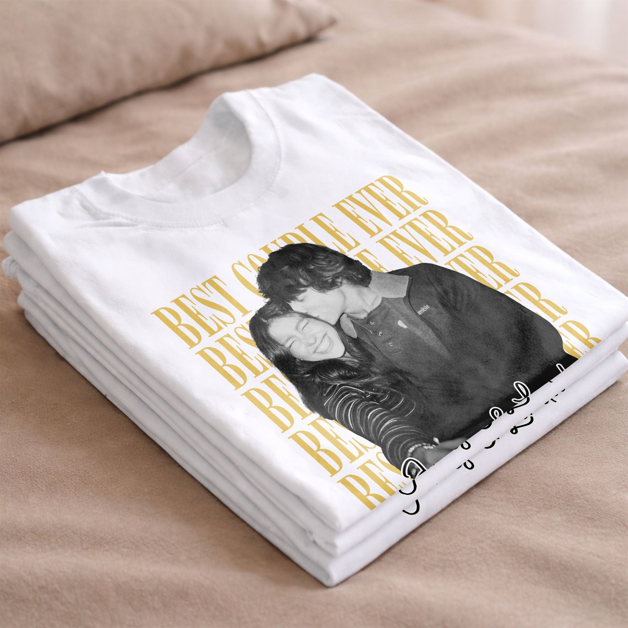 Personalized Couple Photo T-shirt & Hoodie Custom Name Gift